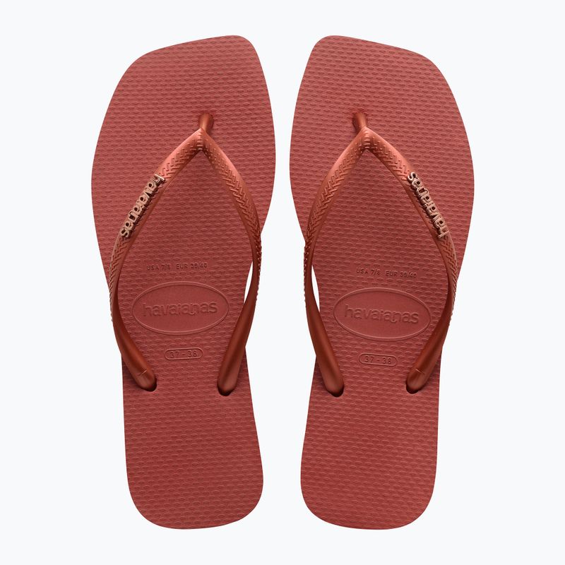 Dámské žabky Havaianas Square Logo Metallic mahogany 10