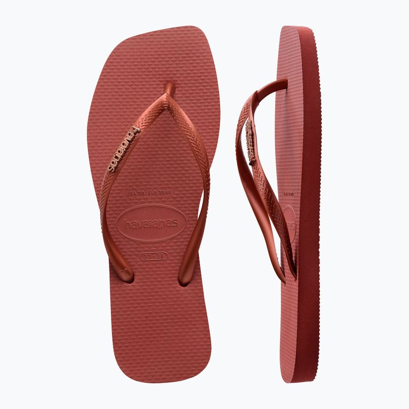 Dámské žabky Havaianas Square Logo Metallic mahogany 11