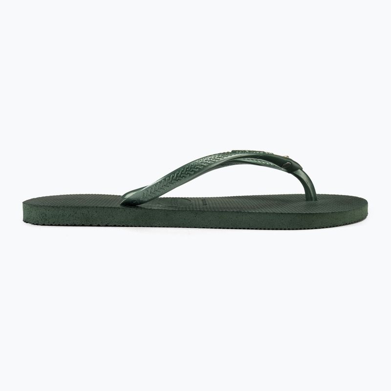 Dámské žabky Havaianas Slim Crystal Sw II olivově zelené 2