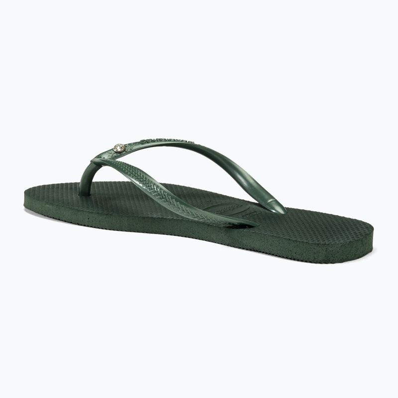 Dámské žabky Havaianas Slim Crystal Sw II olivově zelené 3