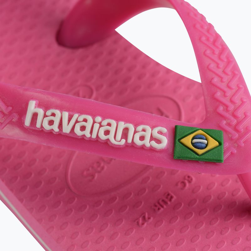 Havaianas Baby Brasil Logo II pink flux / white sandály 9