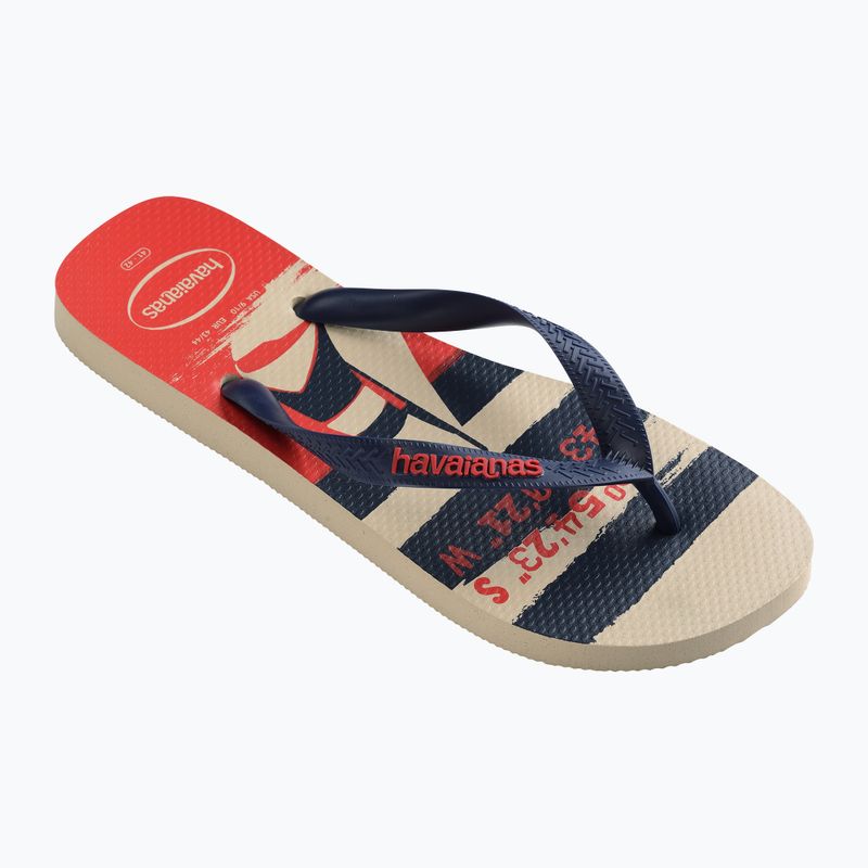 Žabky Havaianas Top Nautical beige straw / navy blue / ruby red 8