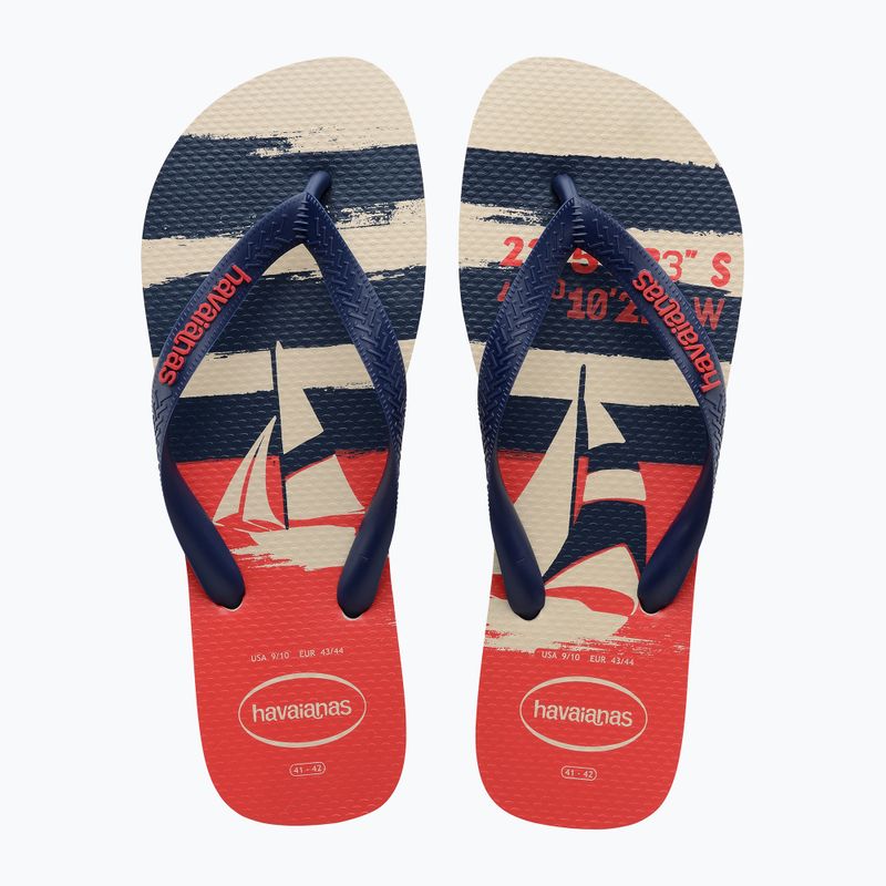 Žabky Havaianas Top Nautical beige straw / navy blue / ruby red 10