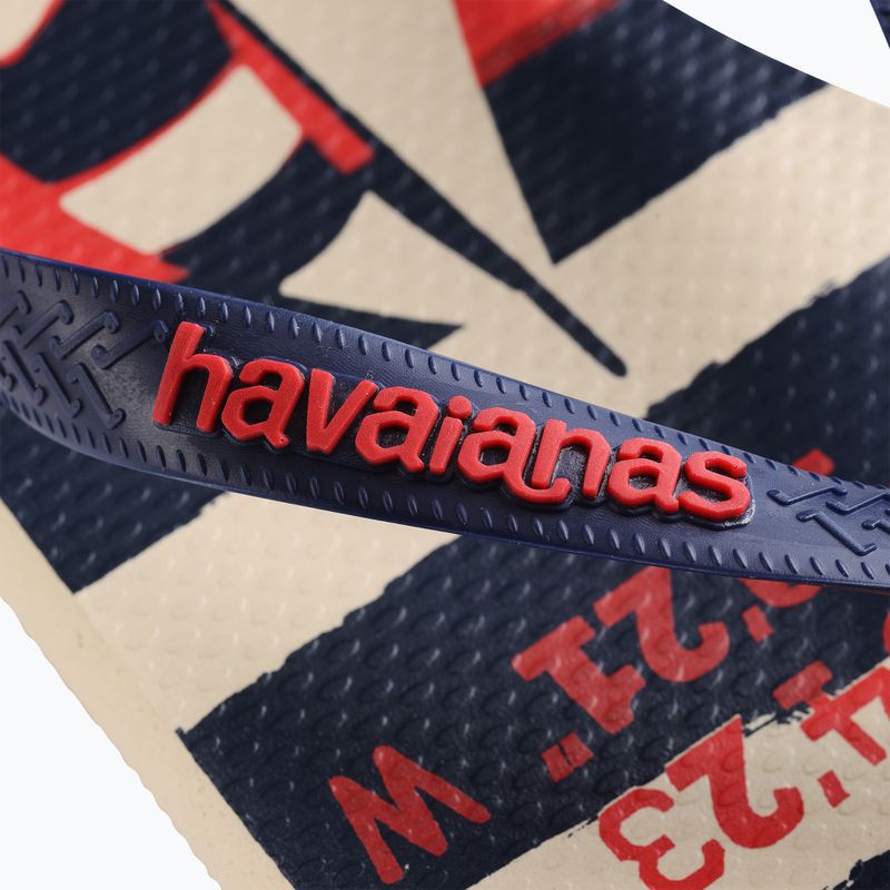 Žabky Havaianas Top Nautical beige straw / navy blue / ruby red 12