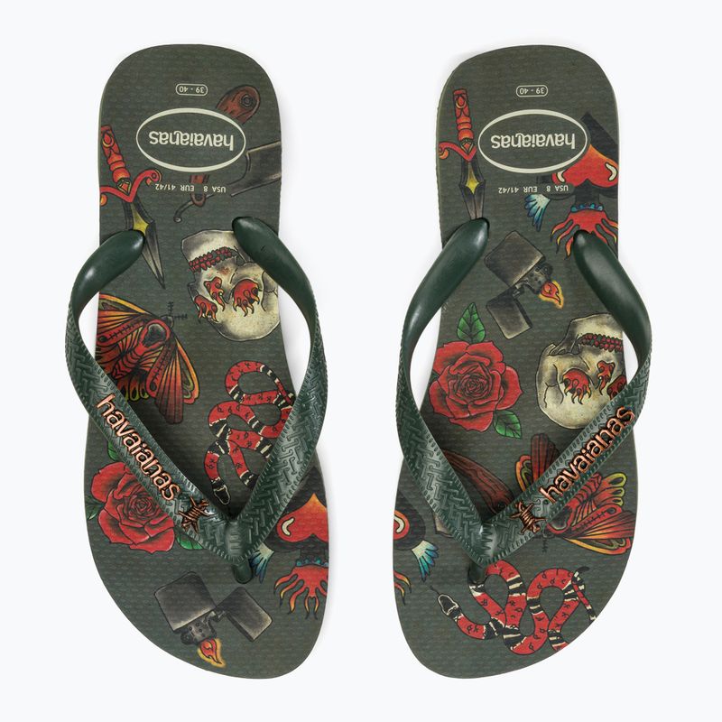 Pánské žabky Havaianas Top Tribo olivově zelené 9