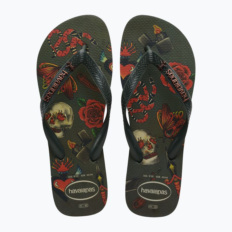 Pánské žabky Havaianas Top Tribo olivově zelené 12