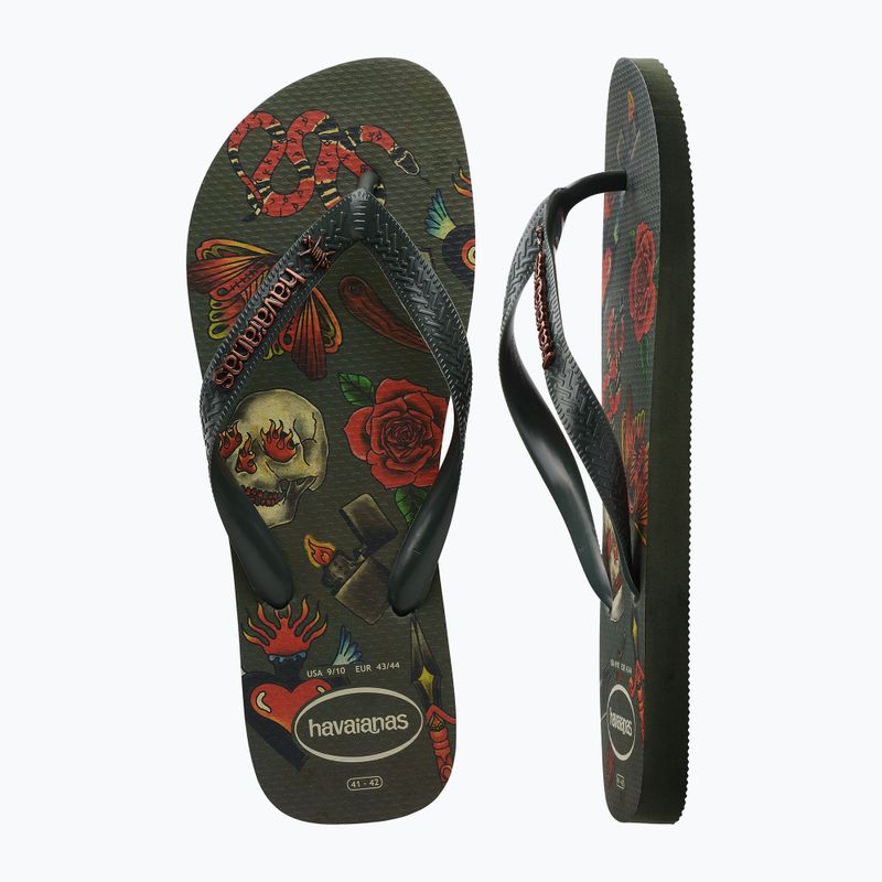 Pánské žabky Havaianas Top Tribo olivově zelené 13