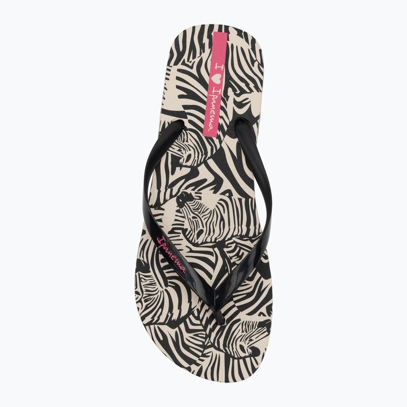 Dámské žabky Ipanema Animal Print VI beige/black/pink 5