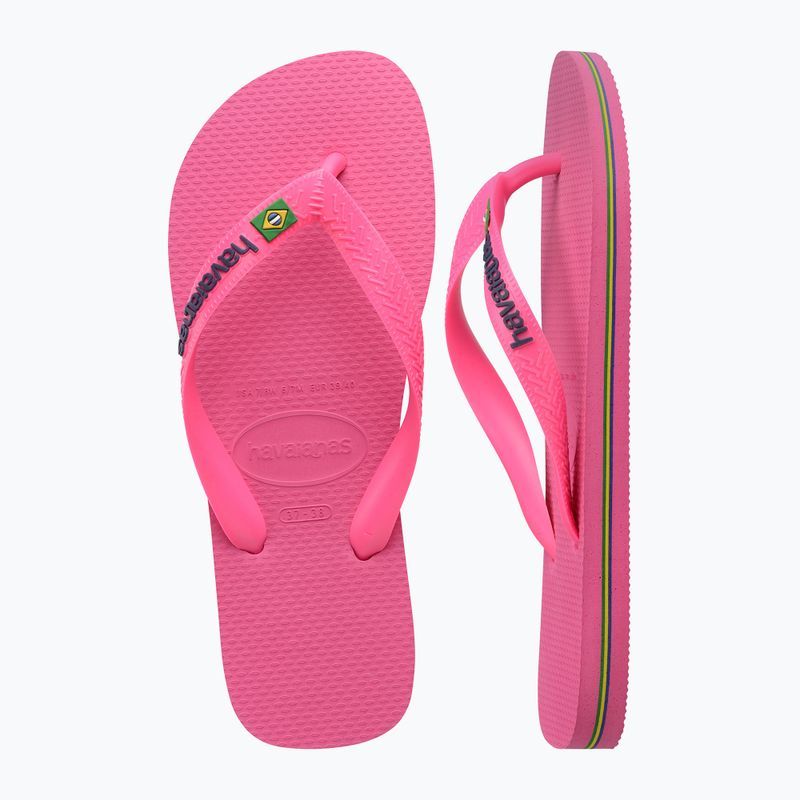 Havaianas Brasil Logo Neon žabky pink flux / pink flux 11