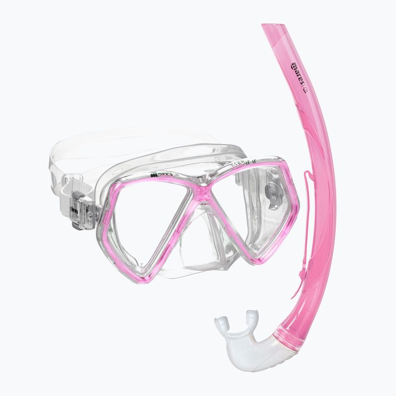 Dětská šnorchlovací sada Mares Combo Zephir Junior pink/clear