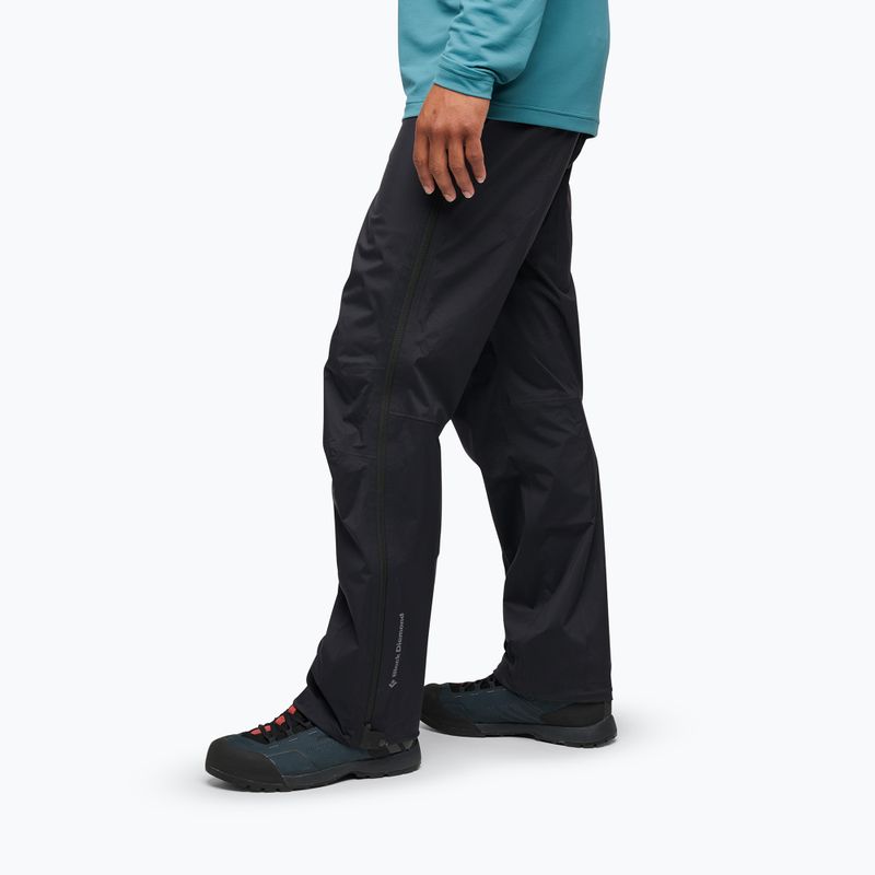 Pánské kalhoty do deště Black Diamond Fineline Stretch FZ black 3