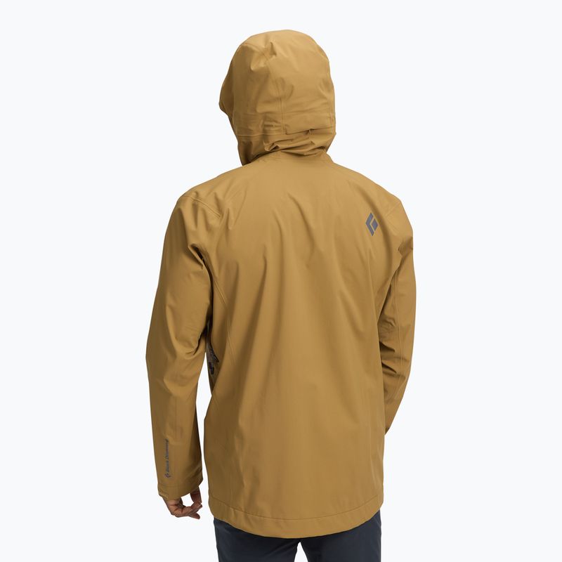 Pánská bunda do deště Black Diamond Highline Stretch Shell flax 2