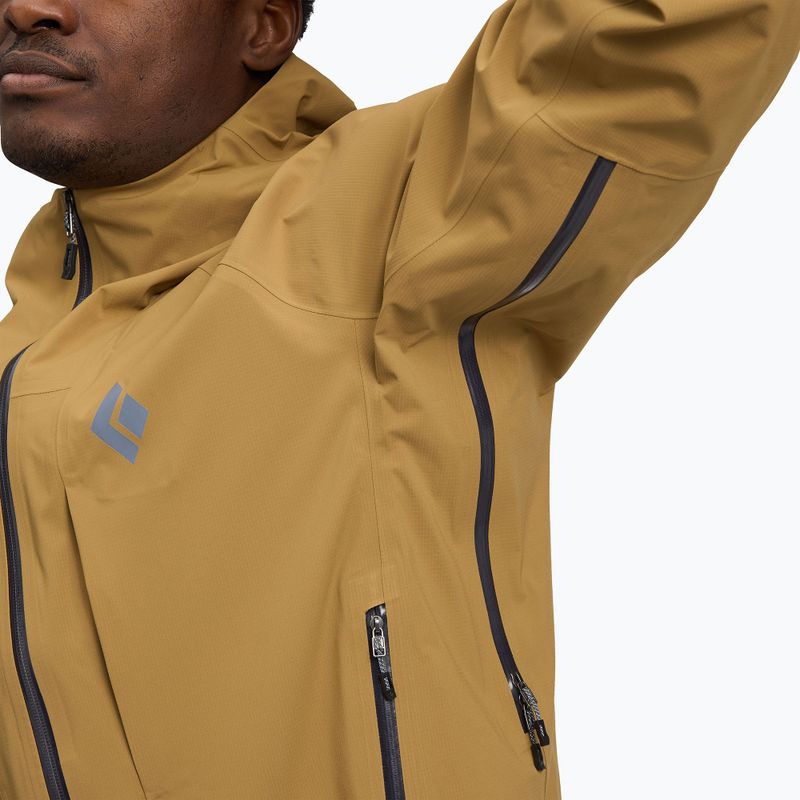 Pánská bunda do deště Black Diamond Highline Stretch Shell flax 8