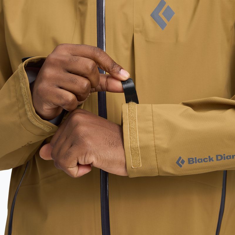 Pánská bunda do deště Black Diamond Highline Stretch Shell flax 9