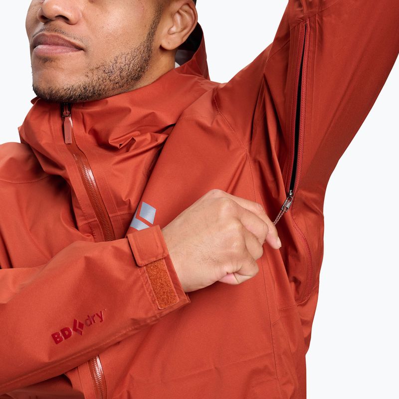 Pánská nepromokavá bunda Black Diamond Fineline Stretch burnt sienna 6