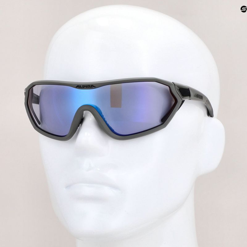 Brýle na kolo Alpina S-Way VM moon-grey matt/blue mirror 7