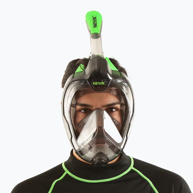 Celoobličejová šnorchlovací maska  SEAC Magica grey clear/green lime 7