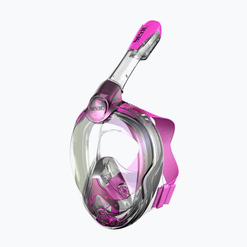 Dětská celoobličejová šnorchlovací maska  SEAC Magica black silicone/pink