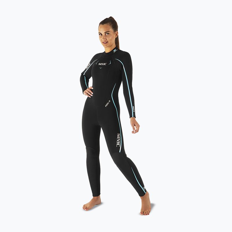 Dámský potápěčský neopren SEAC Feel-S 3 mm black/light blue 3
