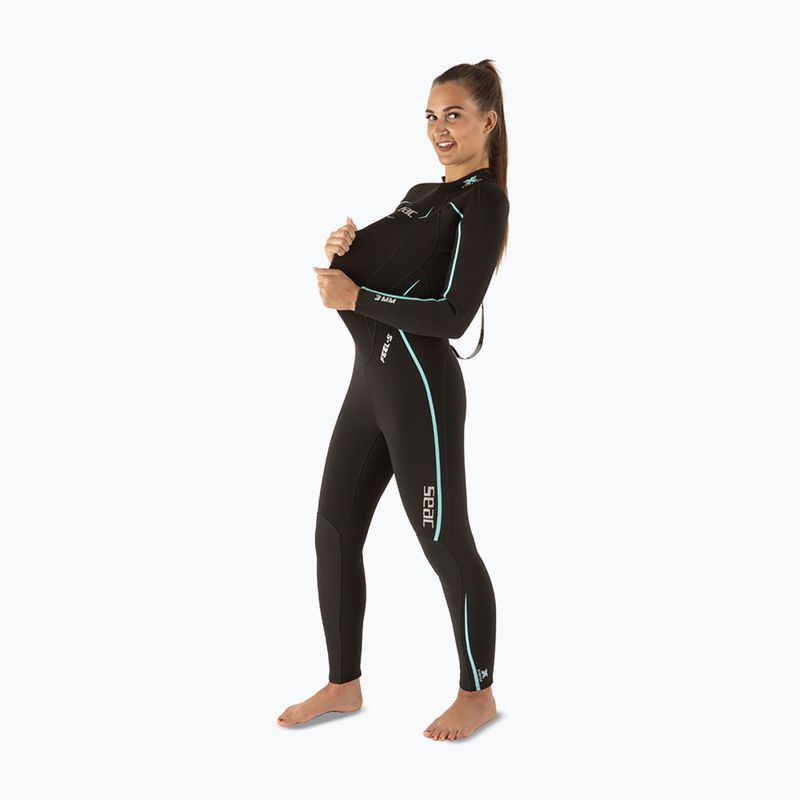 Dámský potápěčský neopren SEAC Feel-S 3 mm black/light blue 4