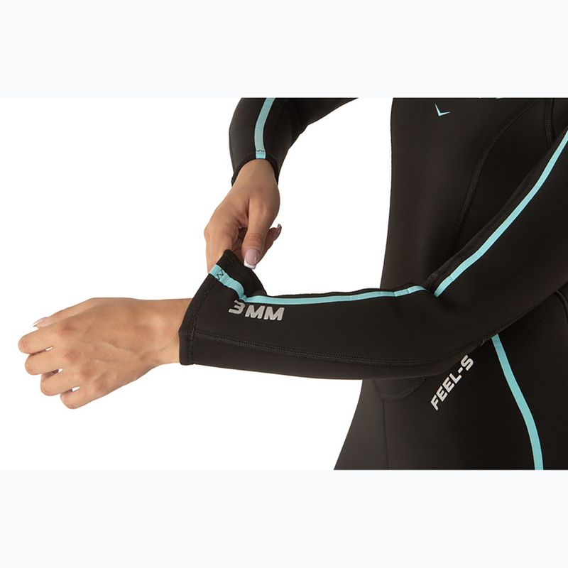 Dámský potápěčský neopren SEAC Feel-S 3 mm black/light blue 8