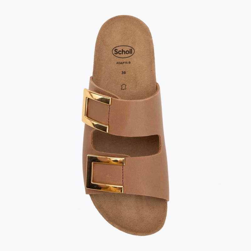 Dámské pantofle Scholl Montery 2 Straps Ad Med cognac 5
