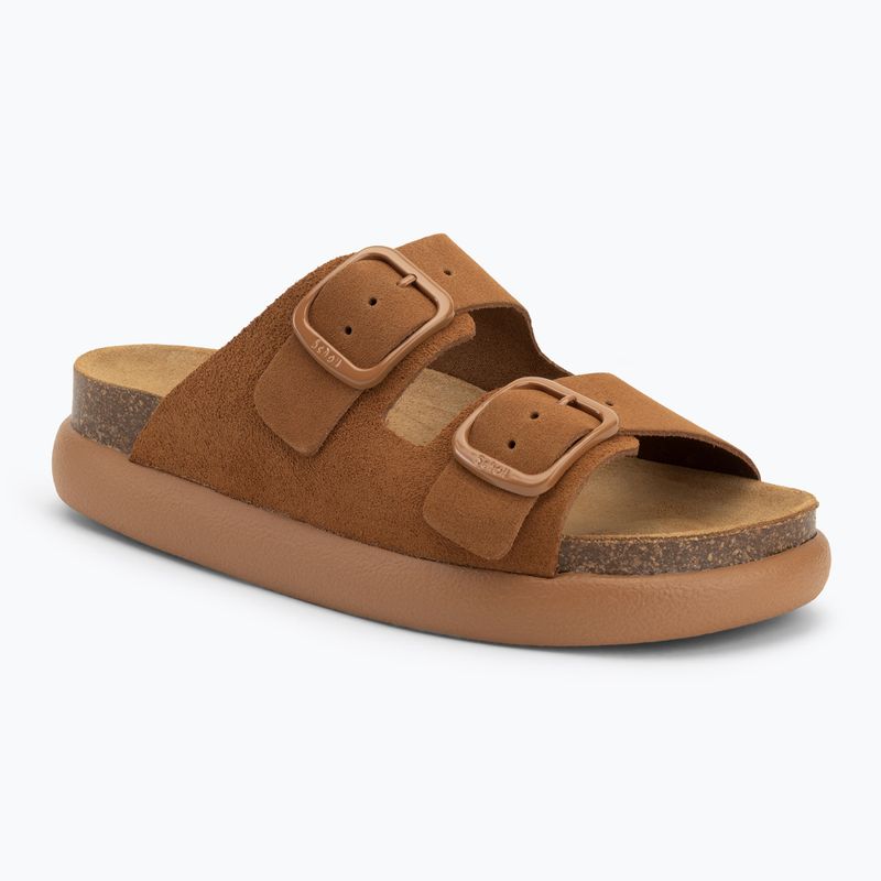 Dámské nazouváky Scholl Noelle Chunky Suede cognac