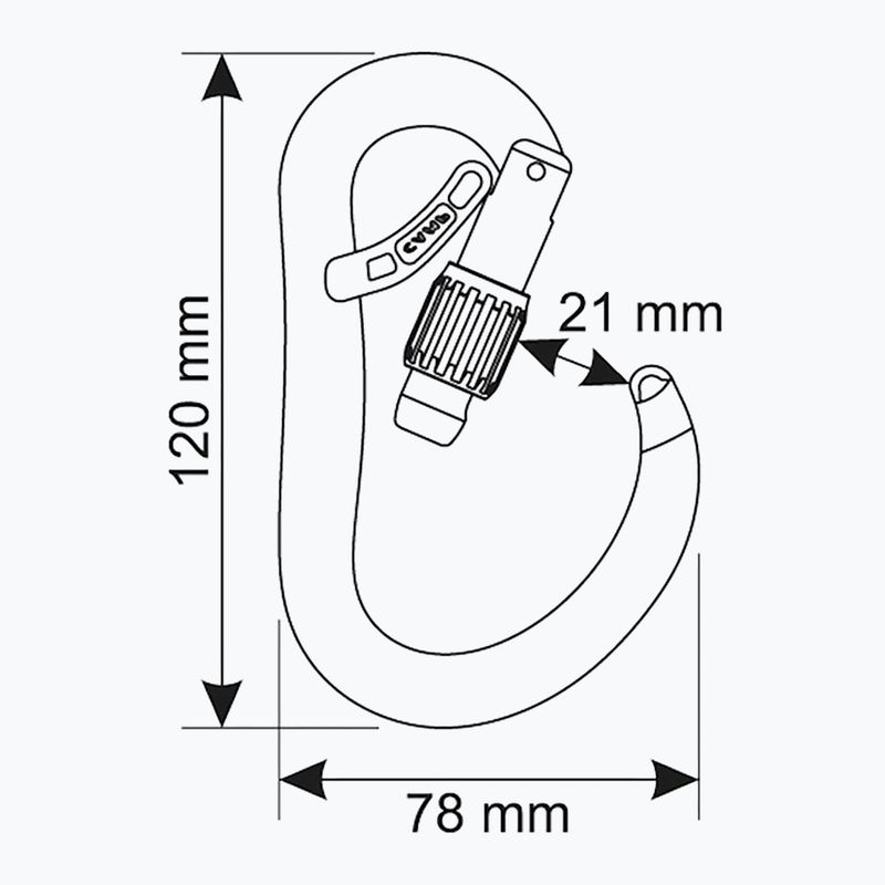 Lezecká karabina CAMP Atom Belay Lock gun metal 5