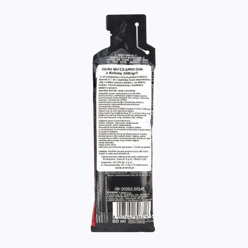 Enervit C2:1 Carbo Gel 60 ml cola with coffein 2