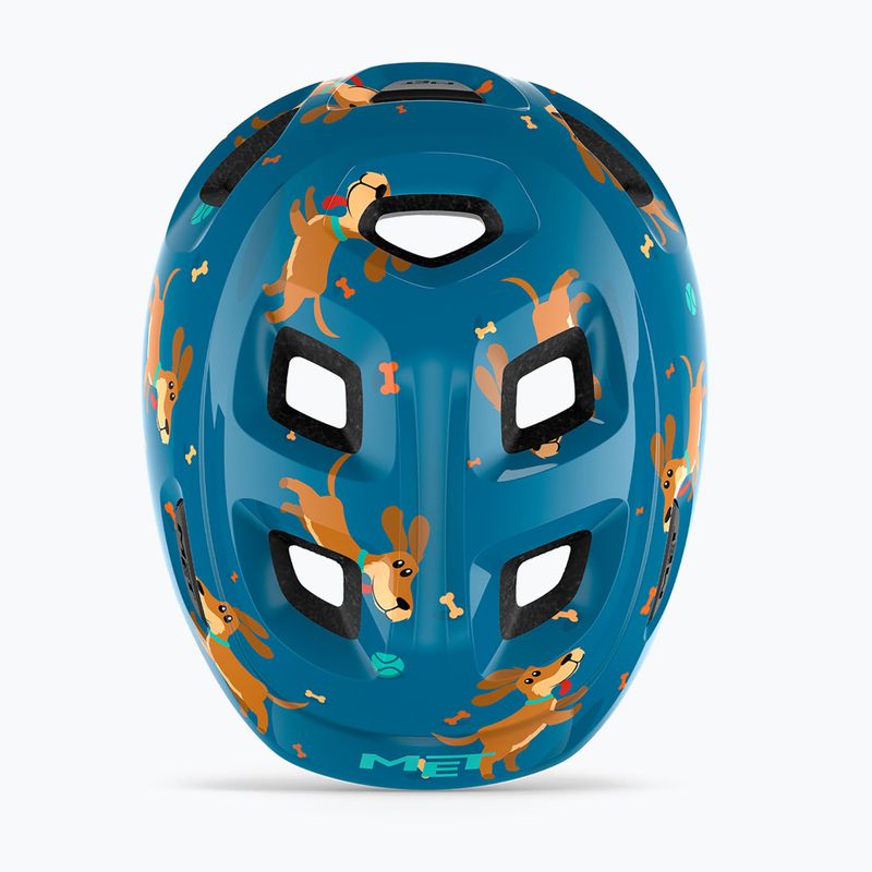 Dětská cyklistická helma  MET Hooray blue teckel glossy 7