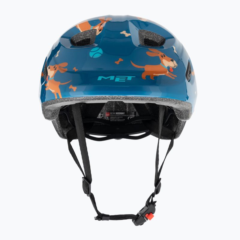 Dětská cyklistická helma  MET Hooray blue teckel glossy 2