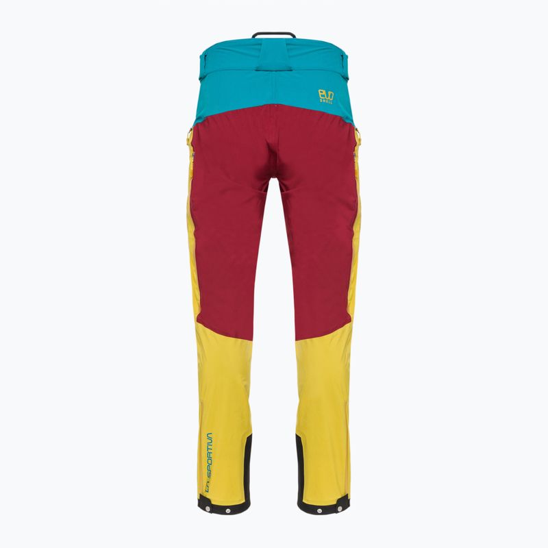 Pánské turistické kalhoty La Sportiva Crizzle EVO Shell yellow-maroon s membránou L76723320 2