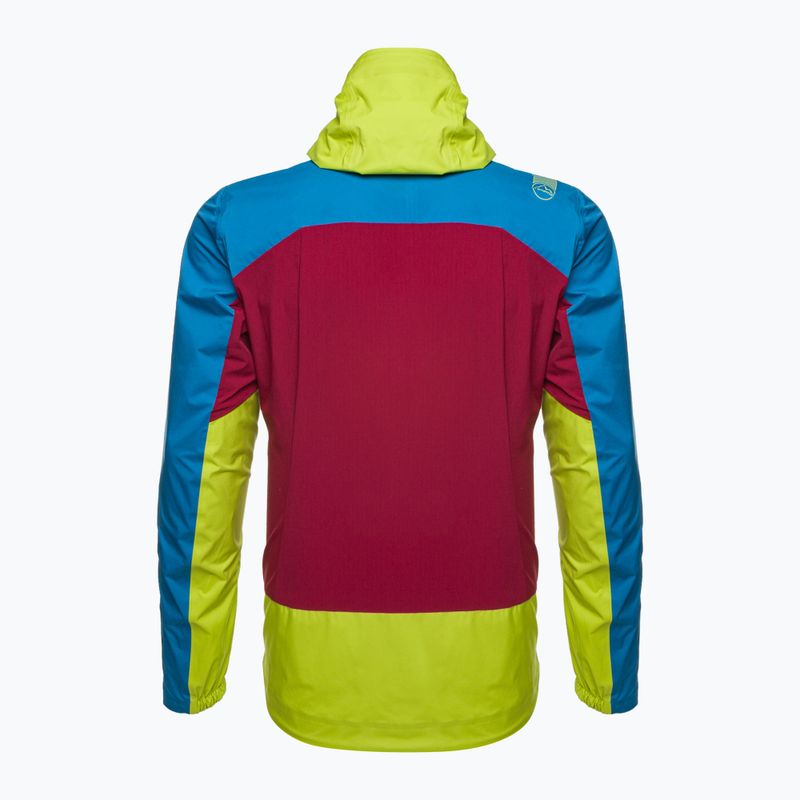 Pánská membránová bunda do deště La Sportiva Crizzle EVO Shell lime punch/electric blue 2