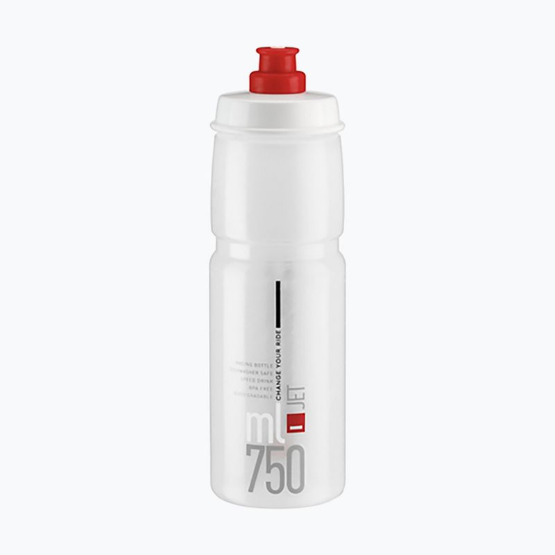 Cyklistická láhev Elite Jet 750 ml clear/red logo