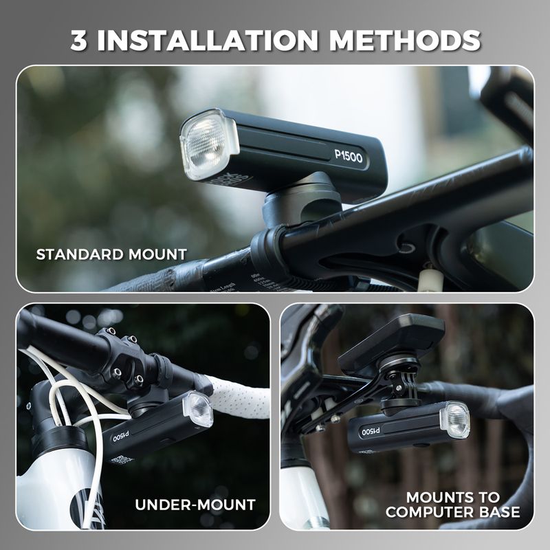 Přední cyklistické světlo Rockbros 2410008003 Bike Front Light 1500 Lumen black 5