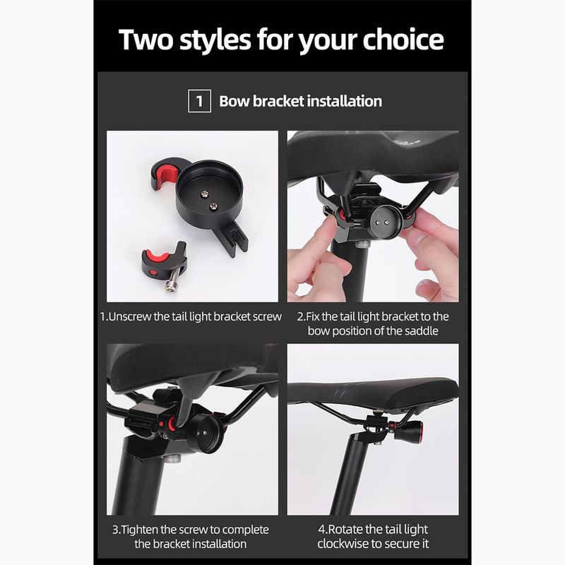 Zadní cyklistické světlo Rockbros TL907Q50 Taillight 60 Lumen black 5