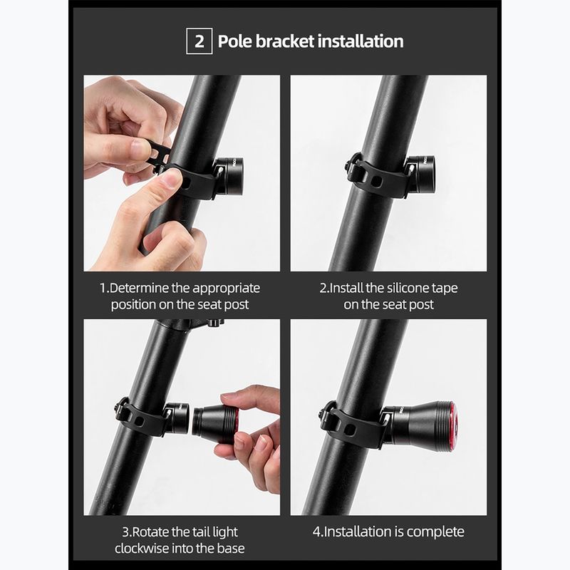 Zadní cyklistické světlo Rockbros TL907Q50 Taillight 60 Lumen black 6