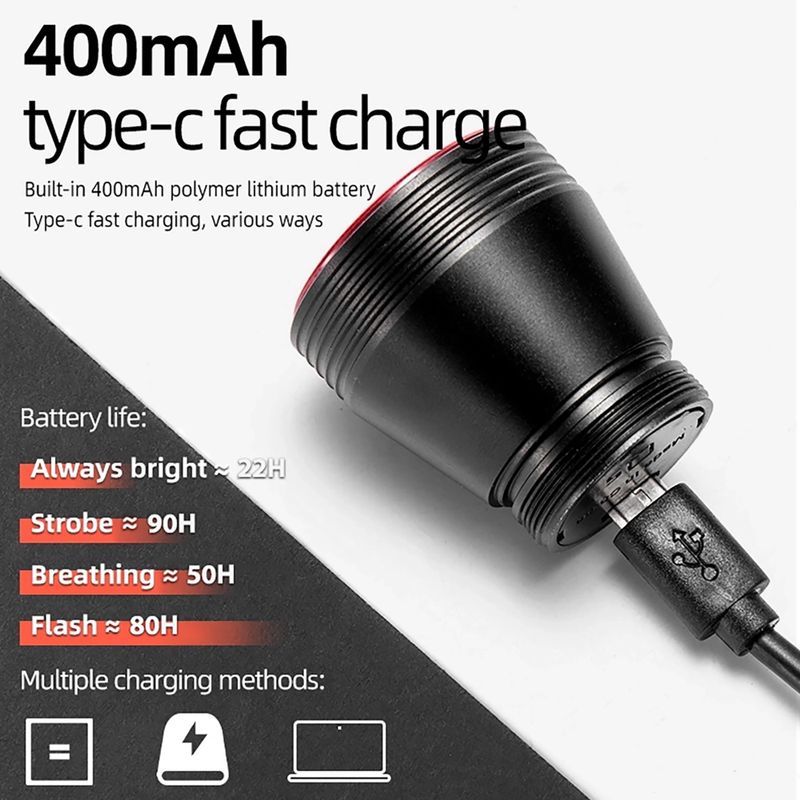 Zadní cyklistické světlo Rockbros TL907Q50 Taillight 60 Lumen black 8