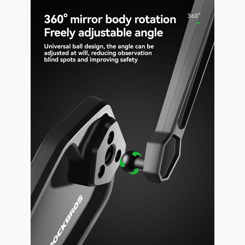 Zrcátko na kolo Rockbros 260004001 Anti-Glare Rearview Mirror-Left black 3