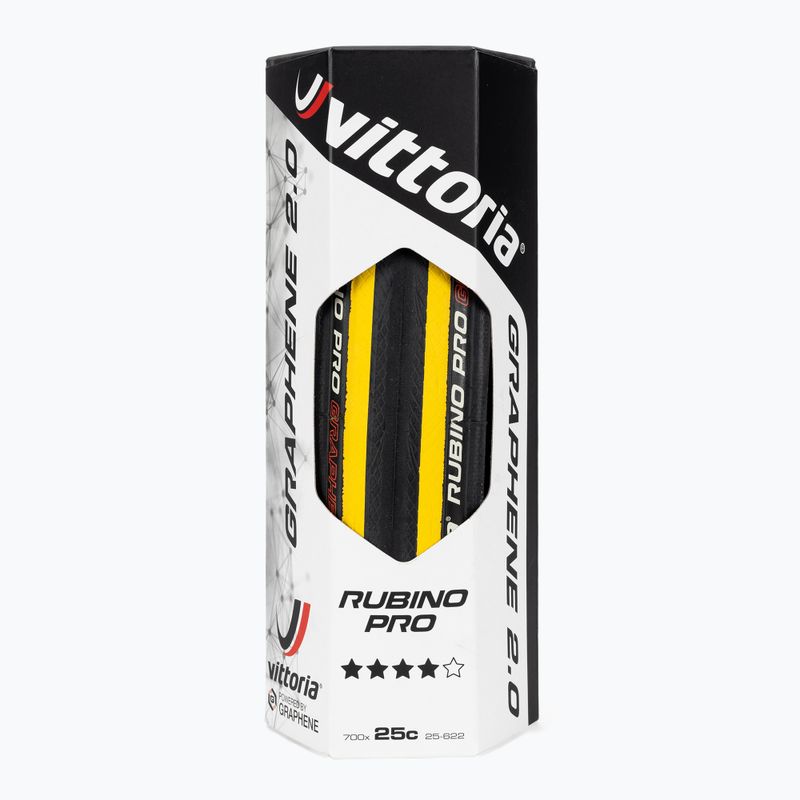 Vittoria Rubino Pro G2.0 700x25C zásuvná pneumatika černá/žlutá 11A.00.139 2