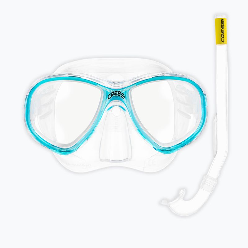Dětská sada na šnorchlování Cressi Perla Jr + Minigringo clear/aquamarine 2