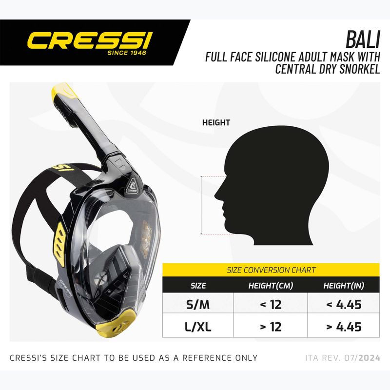 Celoobličejová šnorchlovací maska Cressi Bali Full Face white/black 6