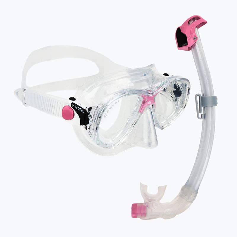Potápěčská sada Cressi Marea + Seal Dry Jr clear/pink