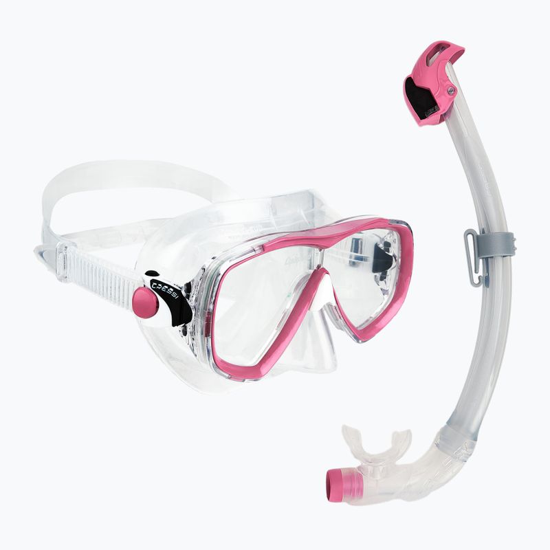 Potápěčská sada Cressi Estrella + Seal Dry clear/pink