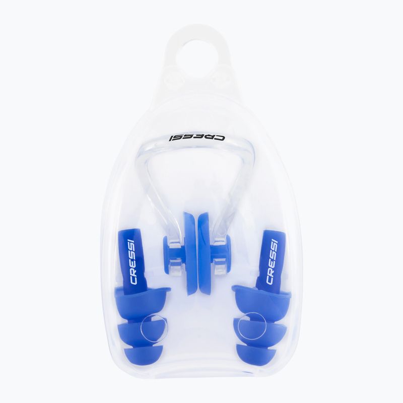 Špunty do uší + klip na nos Cressi Aqua Kit blue