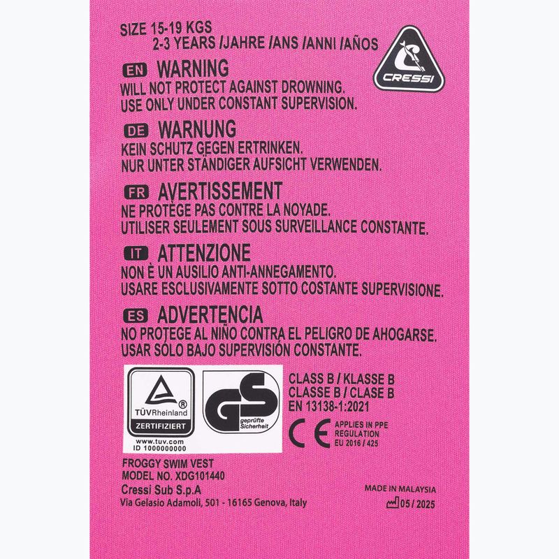 Dětská plavecká vesta Cressi Froggy pink/lilac 4