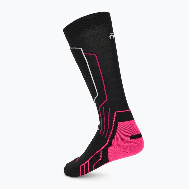 Dámské lyžařské ponožky Mico Medium Weight Warm Control Ski black/fluorescent fuchsia 2