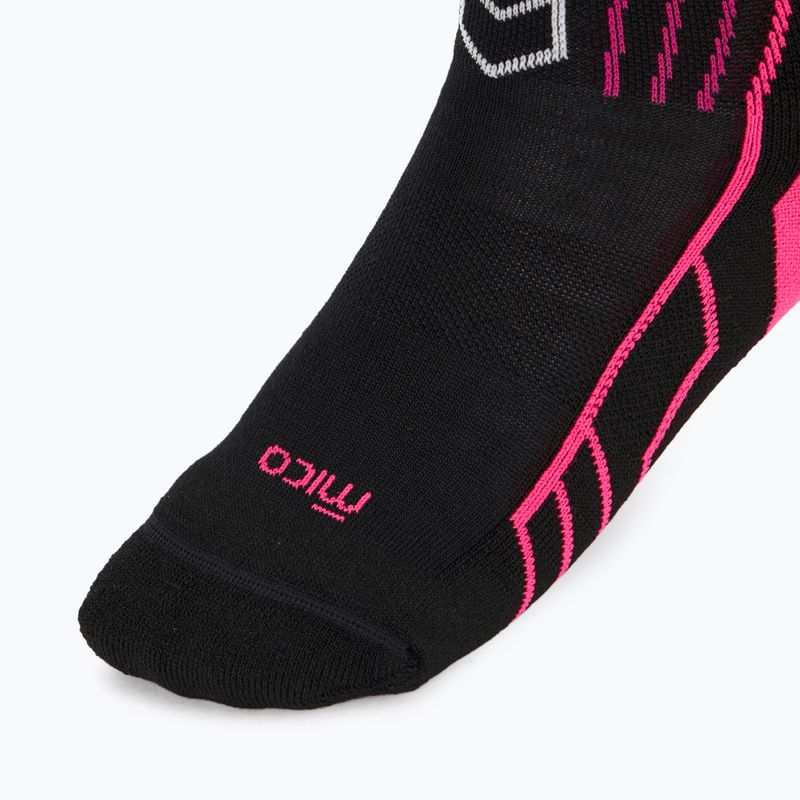 Dámské lyžařské ponožky Mico Medium Weight Warm Control Ski black/fluorescent fuchsia 3
