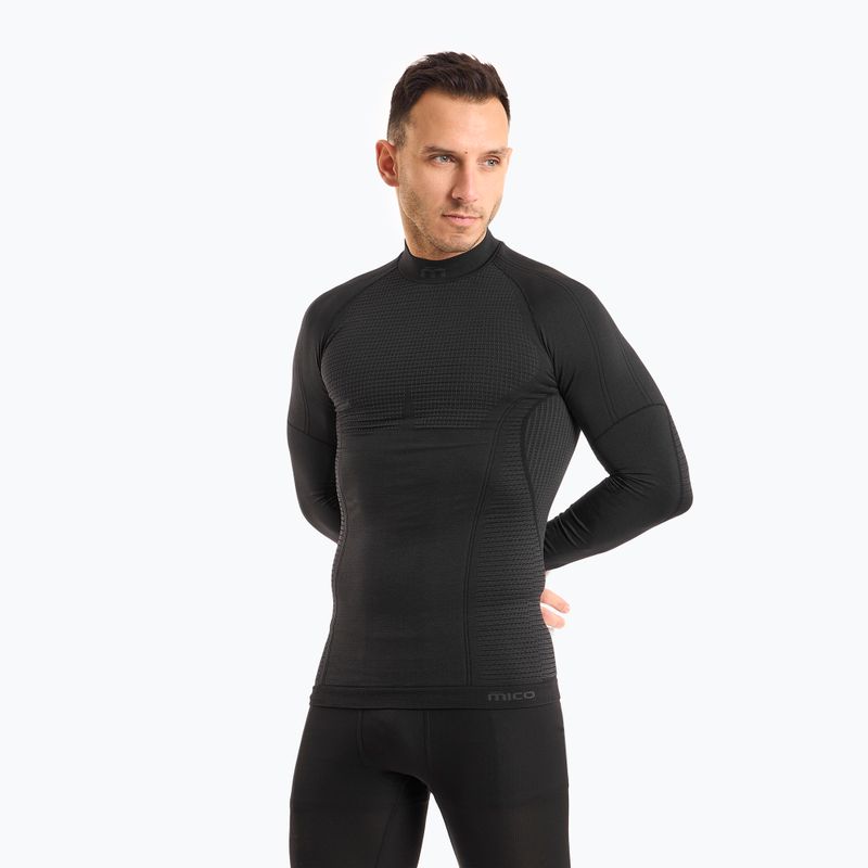 Pánská termoakční mikina Mico Odor Zero Mock Neck nero