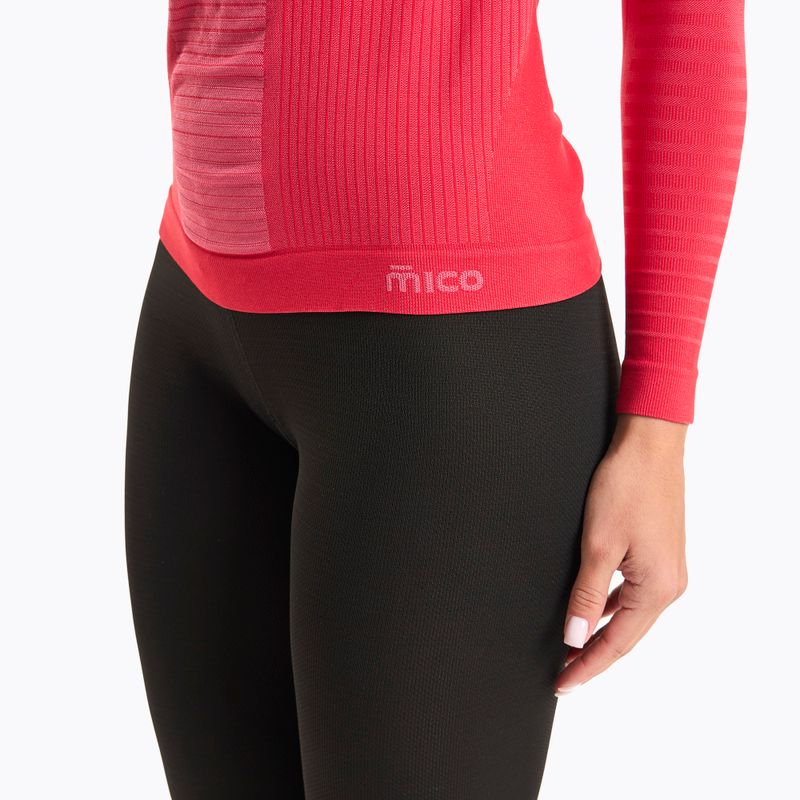 Dámské termo tričko Mico Warm Control Round Neck růžové IN01855 5